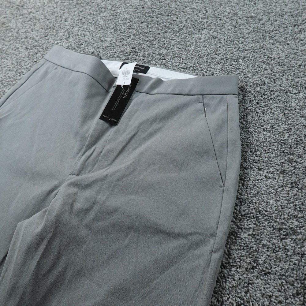 NEW Banana Republic Pants Womens 12 Gray Chino Trouser High Rise Slim Stretch